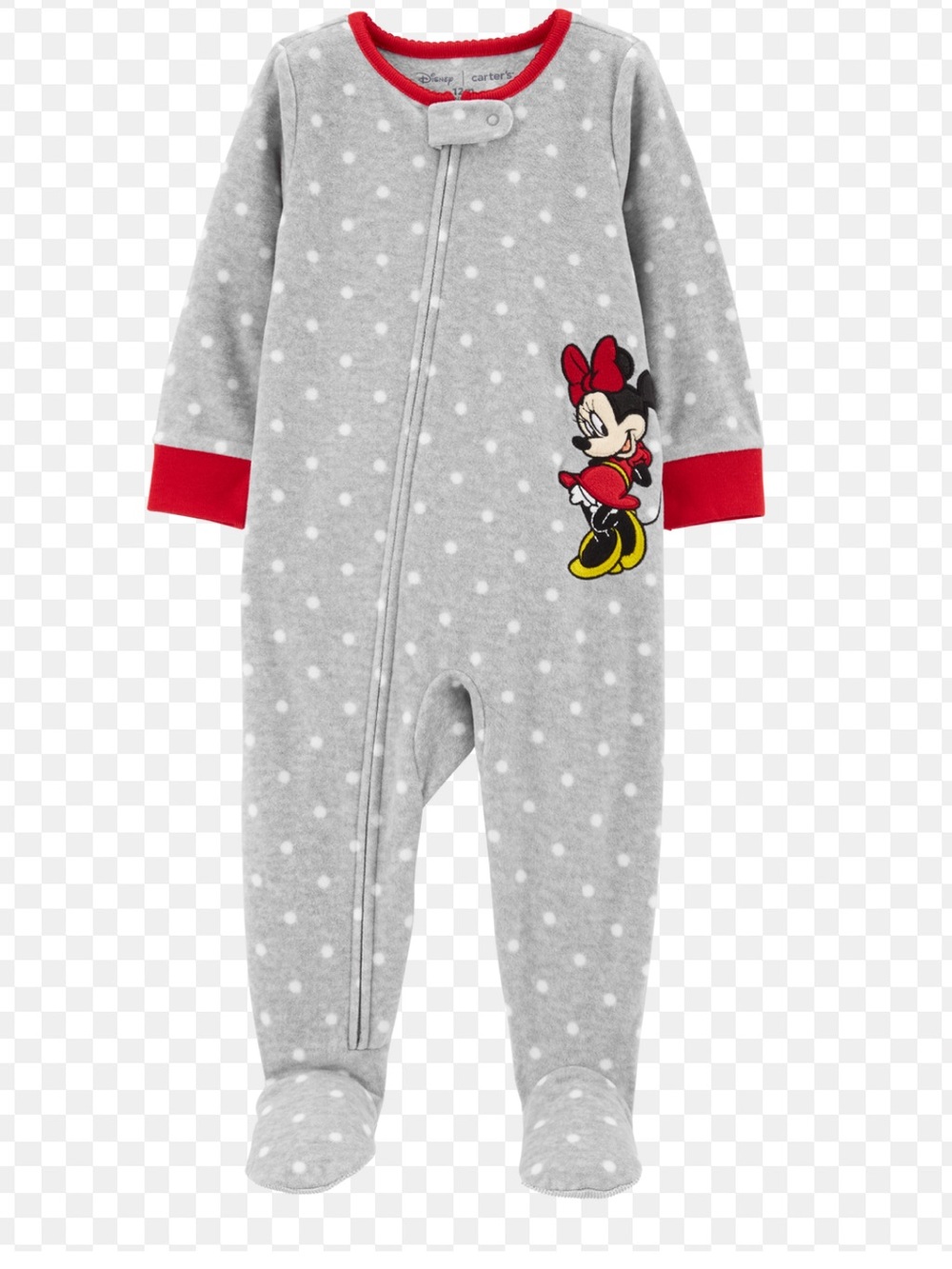 Carter’s Grey Polka Dot Minnie Mouse Fleece Footed PJs